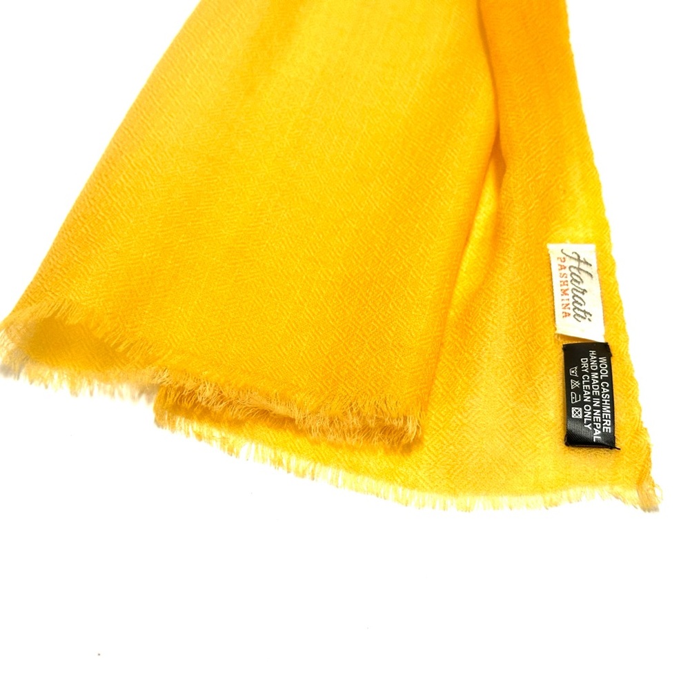 Yellow Lightweight Fringed Scarf